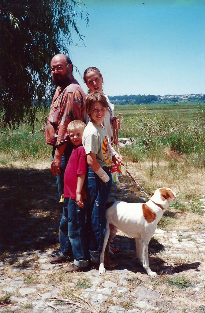 familieportret met onze hond Stef