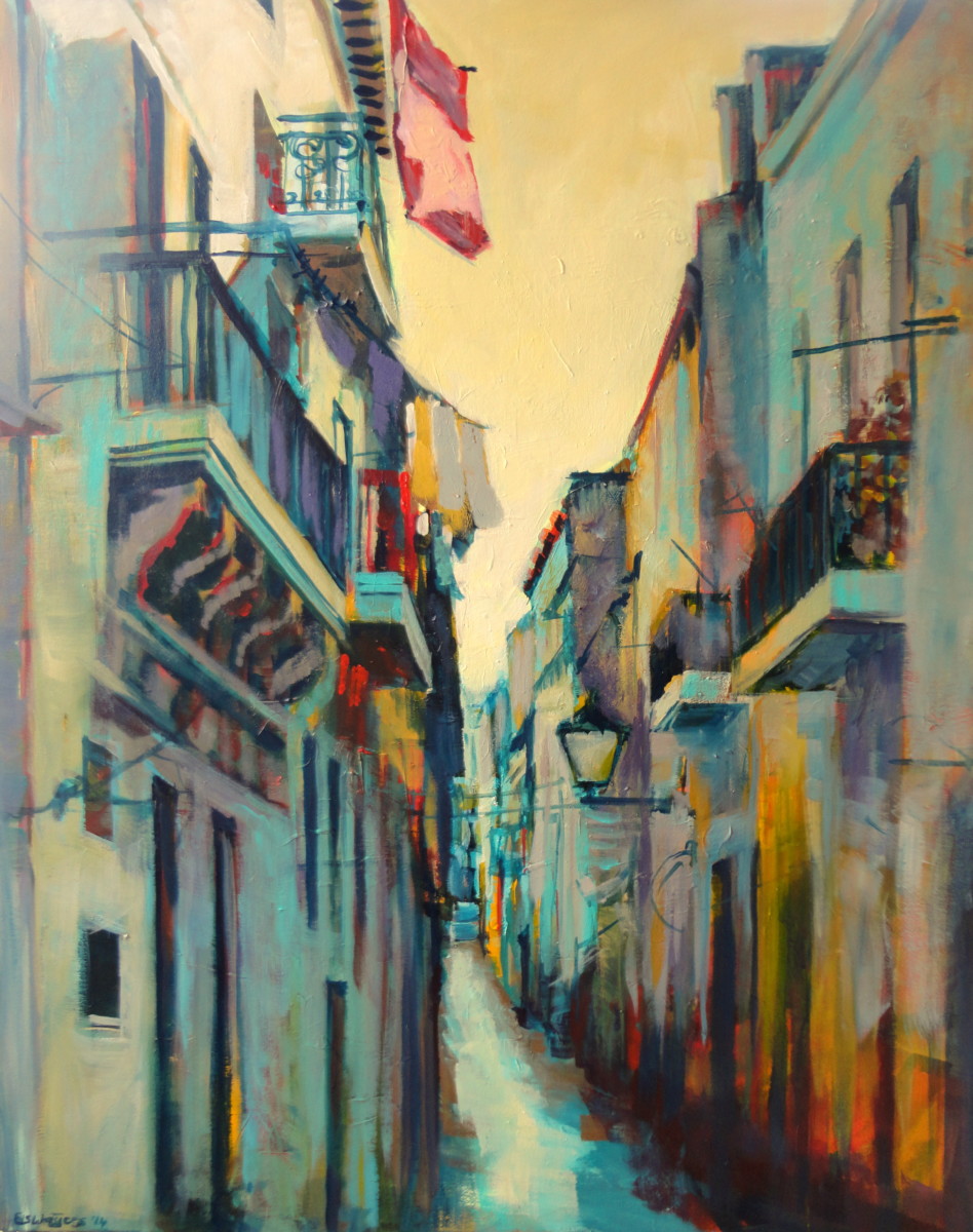 schilderij "Luz de Tarde na Rua"