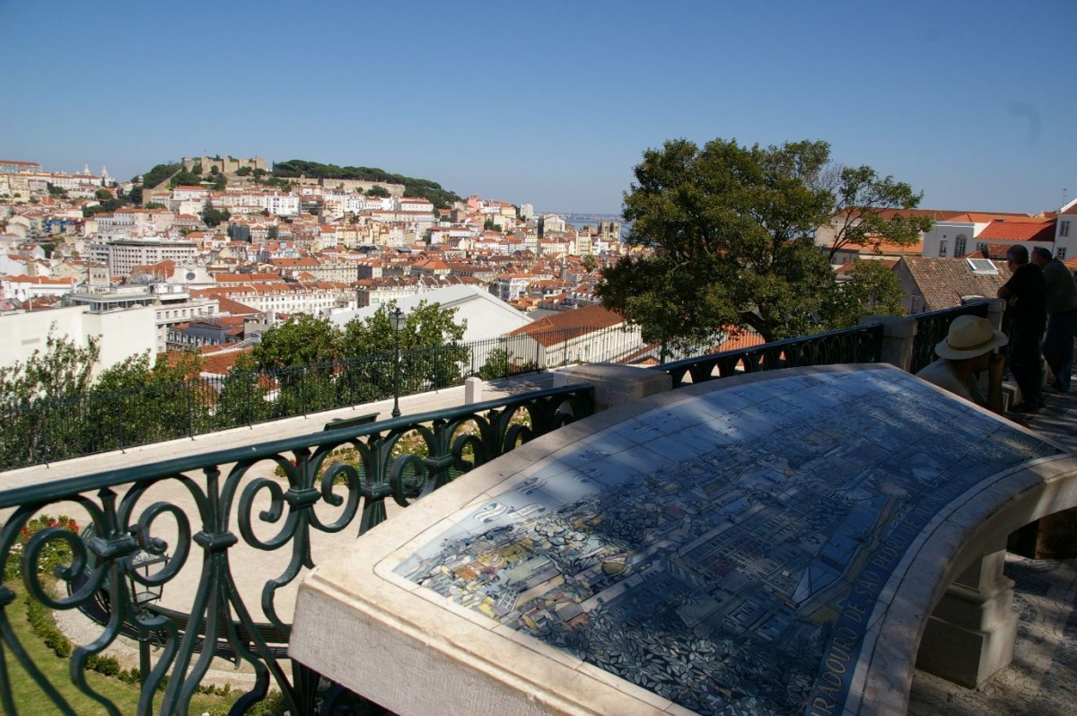 Tegeltafel met het overzicht van Lissabon