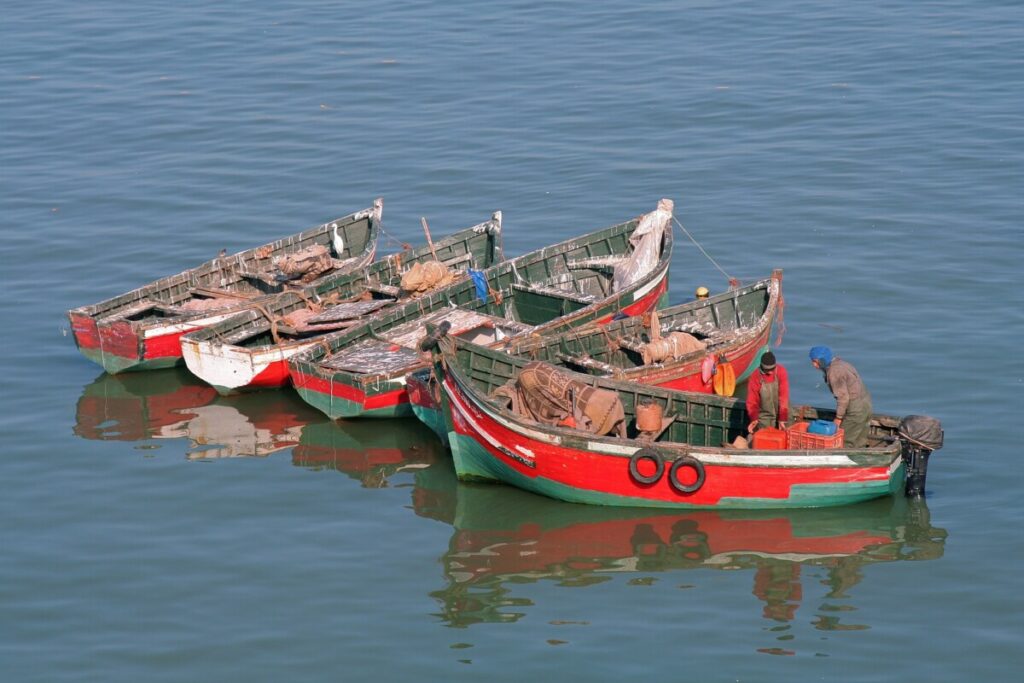 Gammele bootjes in El Jadida