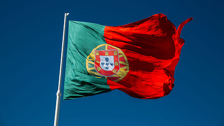 Portugese vlag wapperend