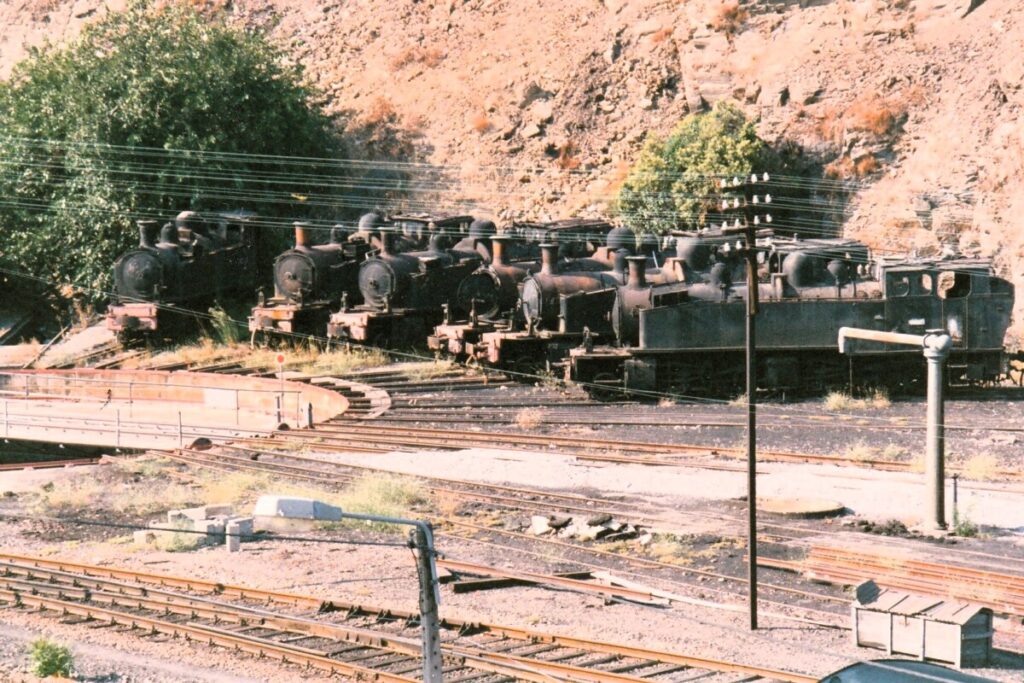 stoomlocomotieven bij Regua in 1992