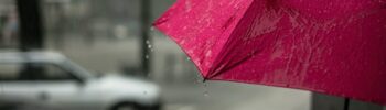 Rode paparplu in de rege, Erik Witsoe of Unsplash https://unsplash.com/photos/pink-umbrella-mODxn7mOzms