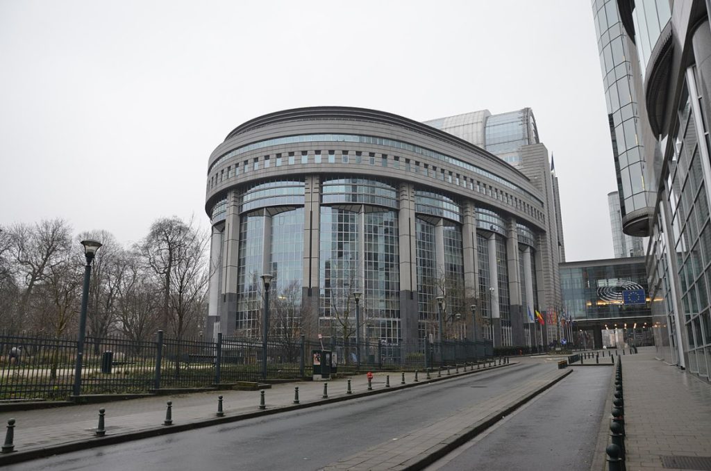 Gebouw van het Europees Parlement Brussel.