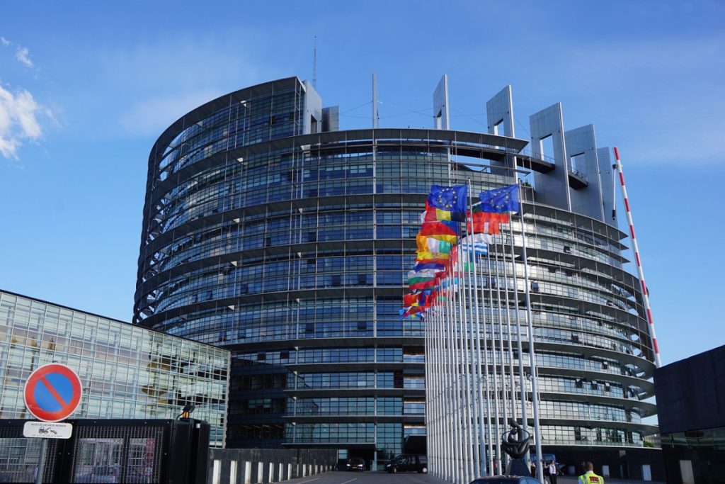 Gebouw van het Europees Parlement  in Straatsburg