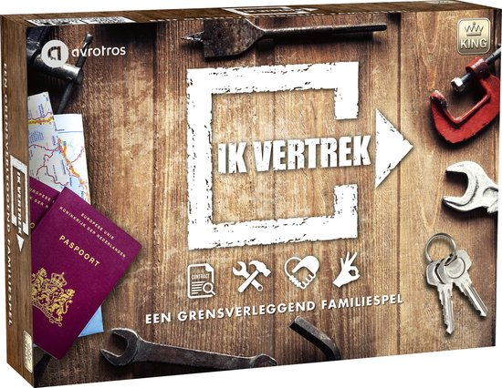 Doos van het bordspel/familispel Ik Vertrek